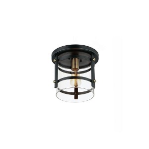Maxim Lighting Capitol 1 - Light Flush Mount in  Black/Antique Brass - 1 of 3