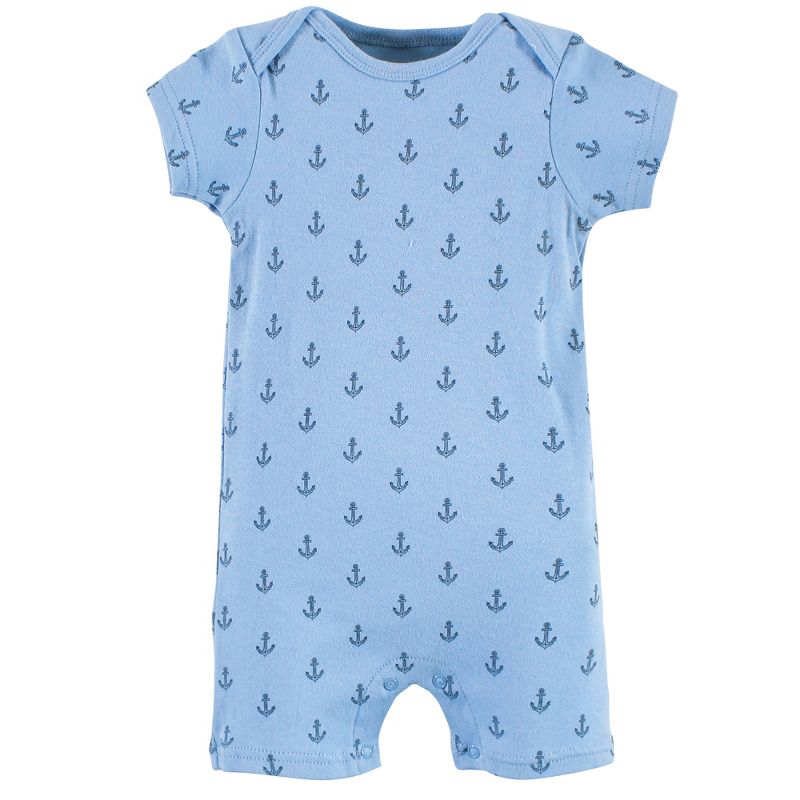 Hudson Baby Infant Boy Cotton Rompers, Blue Whale, 5 of 6
