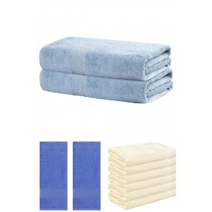 REGALWOVEN Absorbent Solid Bath Hand Face Cloths Cotton Towels 3 Piece Sets - 1 of 4