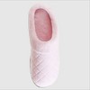 Isotoner Women's Diamond Quilted Microterry Hoodback Slippers - Light Pink - image 3 of 4