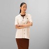 Members Only Women's Cable Knit Vintage Short Sleeve Polo Cardigan Sweater - 2 of 4