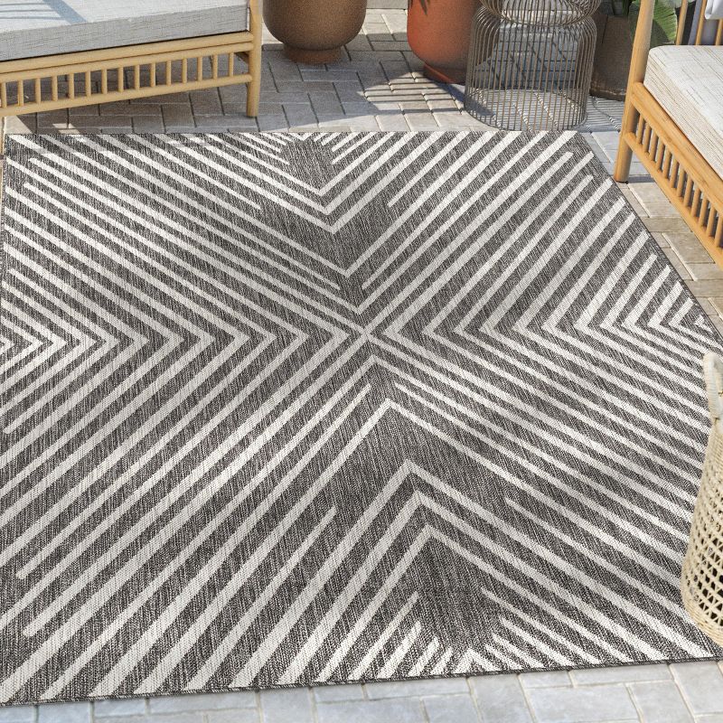 Well Woven Kesia Indoor OutdoorFlat Weave Pile Chevron Stripes Geometric Area Rug, 3 of 10