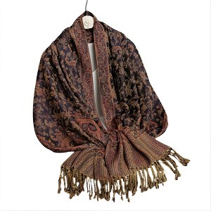 Anna-Kaci Women's Jacquard Paisley Shawl Scarf with Elegant Fringe Hem 71×27.5 Inches - 1 of 3