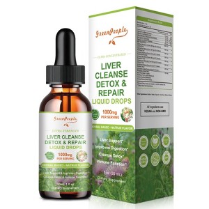 GreenPeople Liver Cleanse Detox Drops - with Milk Thistle Silymarin, Artichoke & Dandelion - 16x Potent Herb Nutrients - 1 Fl.Oz - 1 of 4