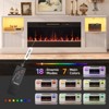 Bestier 70" Fluted Glossy Fireplace TV Stand with 36" Fireplace & LED Light Modern Entertainment Center with Cabinets - 4 of 4