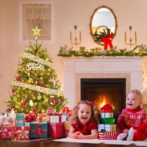 6Ft Prelit Spruce Christmas Tree, 450 Lights, 11 Modes, Automatic Branches, Foot Switch, Thickened Branch Tips - 1 of 4