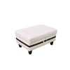 DOMETOUR White and Black Semi-PU Leather Storage Ottoman-Modern Two-Tone Upholstered Footrest Bench for Living Room, Bedroom, Office - 3 of 4