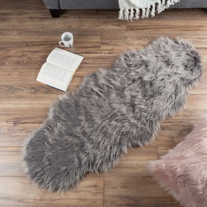 Sheepskin Throw Rug Faux Fur 2x5 - 1 of 4
