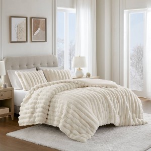 YOOCOZZ Ultrasoft Faux Fur Ribbed Comforter Set - 1 of 4