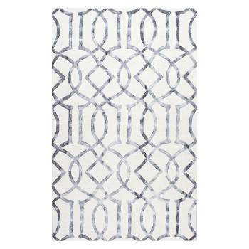 Silver Abstract Tufted Area Rug - (5'x8')