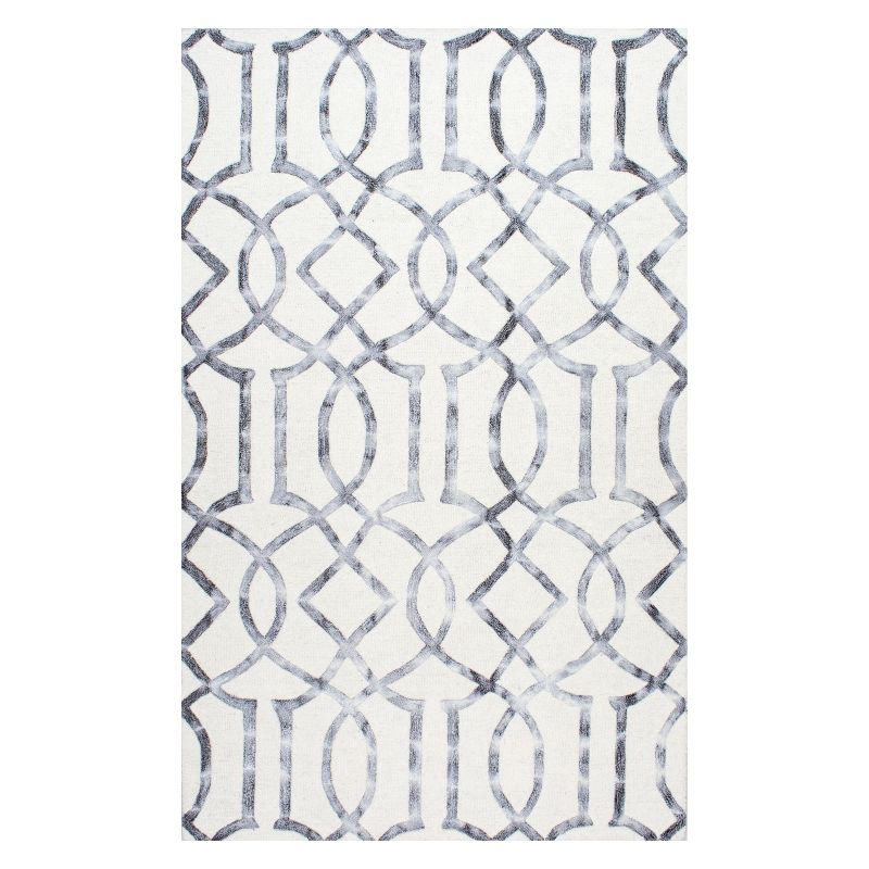 Silver Abstract Tufted Area Rug - (5'x8'), 1 of 11
