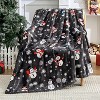 Christmas Blanket - White Holiday Throw with Santa Claus Snowman Warm Cozy Flannel Winter Blanket Christmas Gift. - 3 of 4