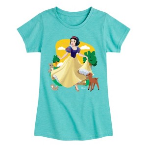Girls' - Disney Princess - Snow White with Animals Fitted Short Sleeve Graphic T-Shirt - 1 of 4