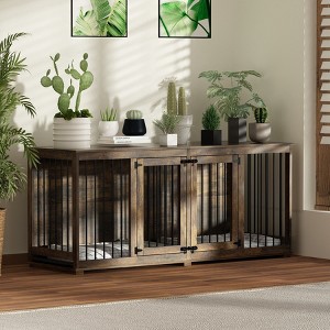 Famapy Large Furniture Style Dog Crate 70" Dog Crate with Tray and Divider - 1 of 4