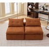 Modular 2-Seater Sofa Chair, w/Neck & Lumbar Pillows - Soft Chenille, Armrest-Free, At will DIY, Space-Saving - 3 of 4