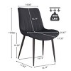 Modern PU Leather Dining Chairs, Armless Upholstered Chairs with Stitching and Black Metal Legs for Kitchen, Dining Room, or Living Room-Tanpinhause - 3 of 4