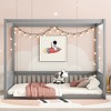 Full Size Canopy Bed with Fence and Guardrails for Bedroom - 3 of 4