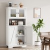 50.4" Kitchen Pantry Cabinet - Freestanding Wood Storage w/Doors & Shelves for Kitchen/Living Room - 2 of 4