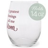 Elanze Designs Greatest Blessings Call Me Mom 14 Ounce Black Stemless Wine Glass Tumbler - 2 of 2