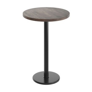 Flash Furniture Bennett Round Solid Wood Commercial Indoor Tabletop with 18" Round Bar Height Rust-Resistant Cast Iron Base - 1 of 4