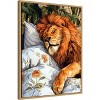 Amanti Art Animal Watercolor Art Lion Sleeping by Justyna Jaszke Framed Canvas Wall Art - 2 of 4