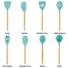 MegaChef 9 Piece Light Teal Silicone and Wood Cooking Kitchen Utensil Set - 3 of 4