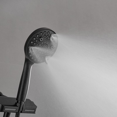 Matte Black Dual Shower Head with Handheld and Stainless Steel Hose