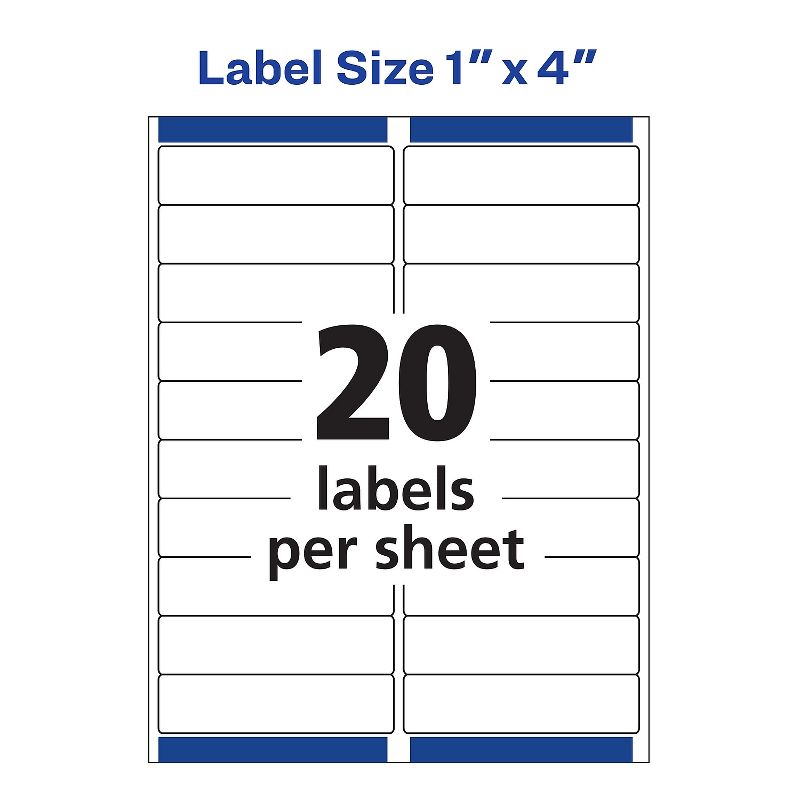 Avery Clear Easy Peel Mailing Labels Inkjet 1 x 4 200/Pack 18661, 5 of 9