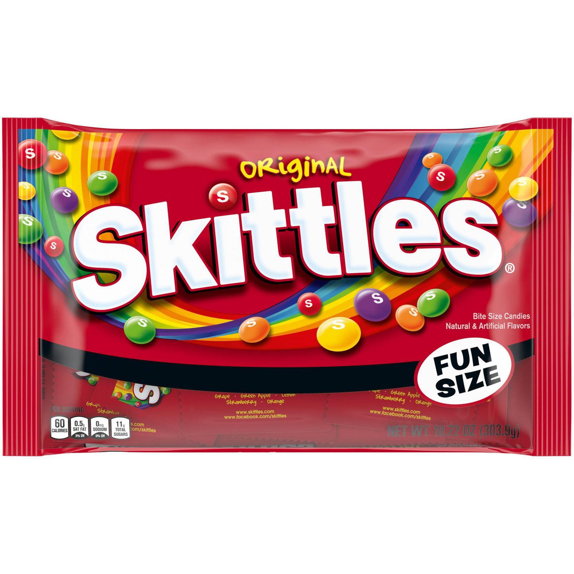 Skittles Original Halloween Chewy Candy Fun Size Bag - 10.72oz