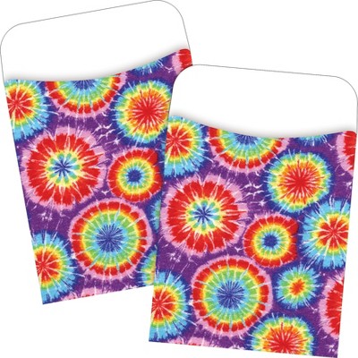 Barker Creek Tie-Dye Peel & Stick Library Pockets 60/Set BC3818