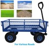 Steel Garden Cart, Heavy Duty 300 LBS Folding Utility Wagon with Removable Sides to Convert into Flatbed, Mesh Lawn Cart with 180° Rotating Handle - 4 of 4