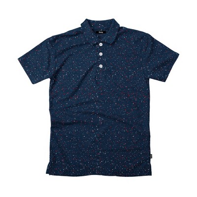 Men's Breezy USA Splatter Polo Navy Medium