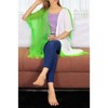 LA LEELA Women's Summer Vacation Beachwear Mini Bathing Suit Open Front Boyfriend Holiday Swimwear Coverups Duster Cardigan - 2 of 4