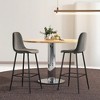 Costway Set of 2 Bar Stools 29.5'' Velvet Upholstered High Back Bar Chairs Kitchen Brown/Grey - 4 of 4