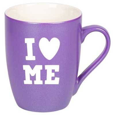 Elanze Designs I Heart Me Passion Purple 10 ounce New Bone China Coffee Cup Mug