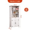 72 Inch Bookshelf Bookcase with Doors, 6-Tier Farmhouse Bookshelf with Cabinet and Drawer, with Adjustable Shelf for Living Room - 2 of 4