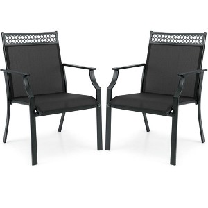 Resenkos Patio Dining Chairs, Patio Kitchen Chairs,Patio Chairs Set of 2 with All Weather Breathable Fabric-Black - 1 of 4