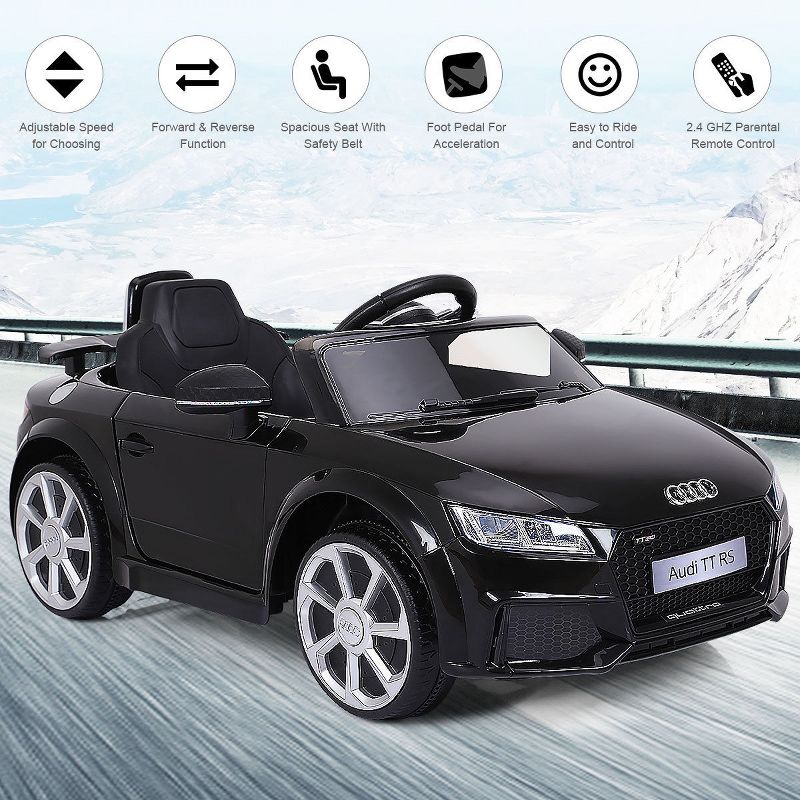 Costway 12V Audi TT RS Electric Kids Ride On Car Licensed Remote Control MP3, 5 of 11