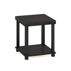 Furinno Turn-N-Tube Classic 2-Tier End Table, Side Table, Espresso/Black - 1 of 1