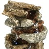 Sunnydaze Indoor Home Decorative Tiered Rock and Log Waterfall Tabletop Water Fountain with LED Lights - 10" - 4 of 4