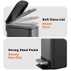 LunaLulinlk Gray Stainless Steel 1.6 Gallon Bathroom Trash Can with Lid, Small Trash Can - 3 of 4