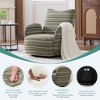 360° Swivel Leisure Chair, Boucle Fabric Striped Armchair with Metal Base, Modern Accent Chair Single Sofa - ModernLuxe - 4 of 4