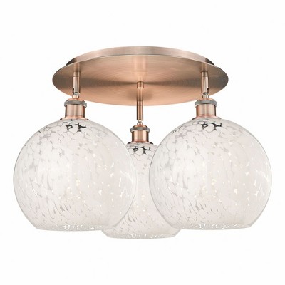 White Mouchette - 3 Light Flush Mount In Modern Style-12.75 Inches Tall and 21.75 Inches Wide