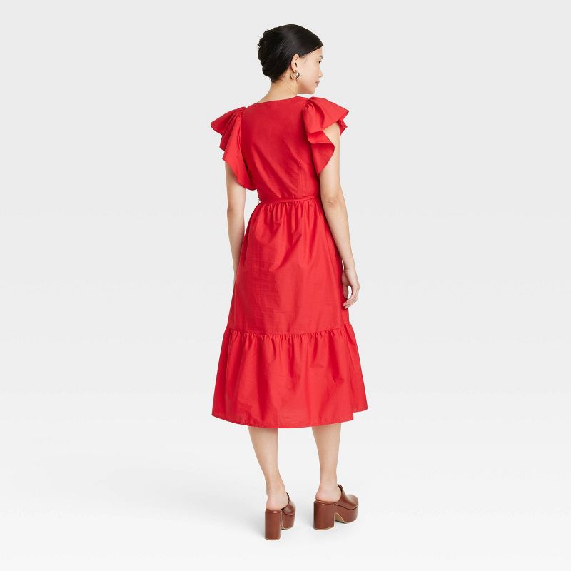 Women's Flutter Short Sleeve Midi Dress - A New Day™ , 3 of 8