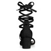 Allegra K Women's Faux Suede Open Toe Color Block Heel Lace Up Sandals - 4 of 4