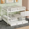 Whisen Wooden Queen Size Bunk Bed Frame with Guard Rails, Space-Saving Design - 3 of 4