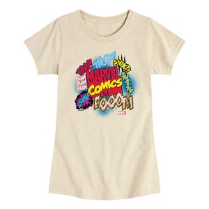 Girls' - Marvel - Sound Effects Fitted Short Sleeve Graphic T-Shirt - 1 of 4