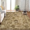 Vintage Oriental Rhombus Printed Rug- Retro Distressed Tone ,Low-Pile,Washable,Non-Slip,Rugs for Living Room,Bedroom, Kitchen - 3 of 4