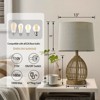 Maxax 26" Glass Table Lamp, 3 Way Dimmable Brass Gold Bedside Lamp with USB A+C Charging Ports for Nightstand End Table - 4 of 4