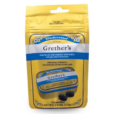 GRETHER'S Pastilles Classic Blackcurrant Natural Remedy Dry Mouth Relief - Soothing Throat & Healthy Voice - Long-Lasting Flavor, Gift for Singers